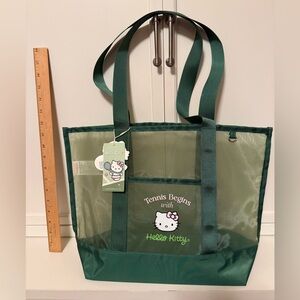 Limited Edition Miniso Hello Kitty Tennis Club Mesh Tennis Tote Bag